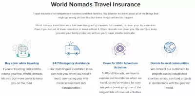 Ce trebuie să știți despre asigurările de călătorie pentru nomazi mondiali : Nomazi mondiali Acoperire de asigurare de călătorie